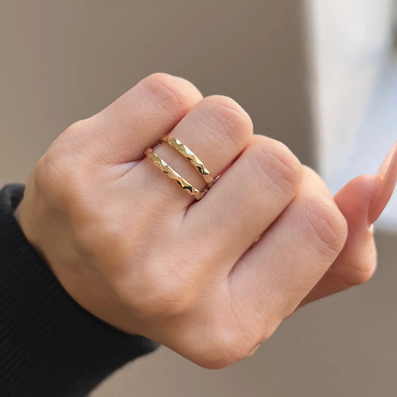 Hammered Stacking Band sold by Baby Gold product image thumbnail 4