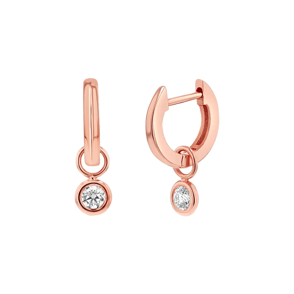 Diamond Drop Huggies Hoops sold by Baby Gold product image thumbnail 5