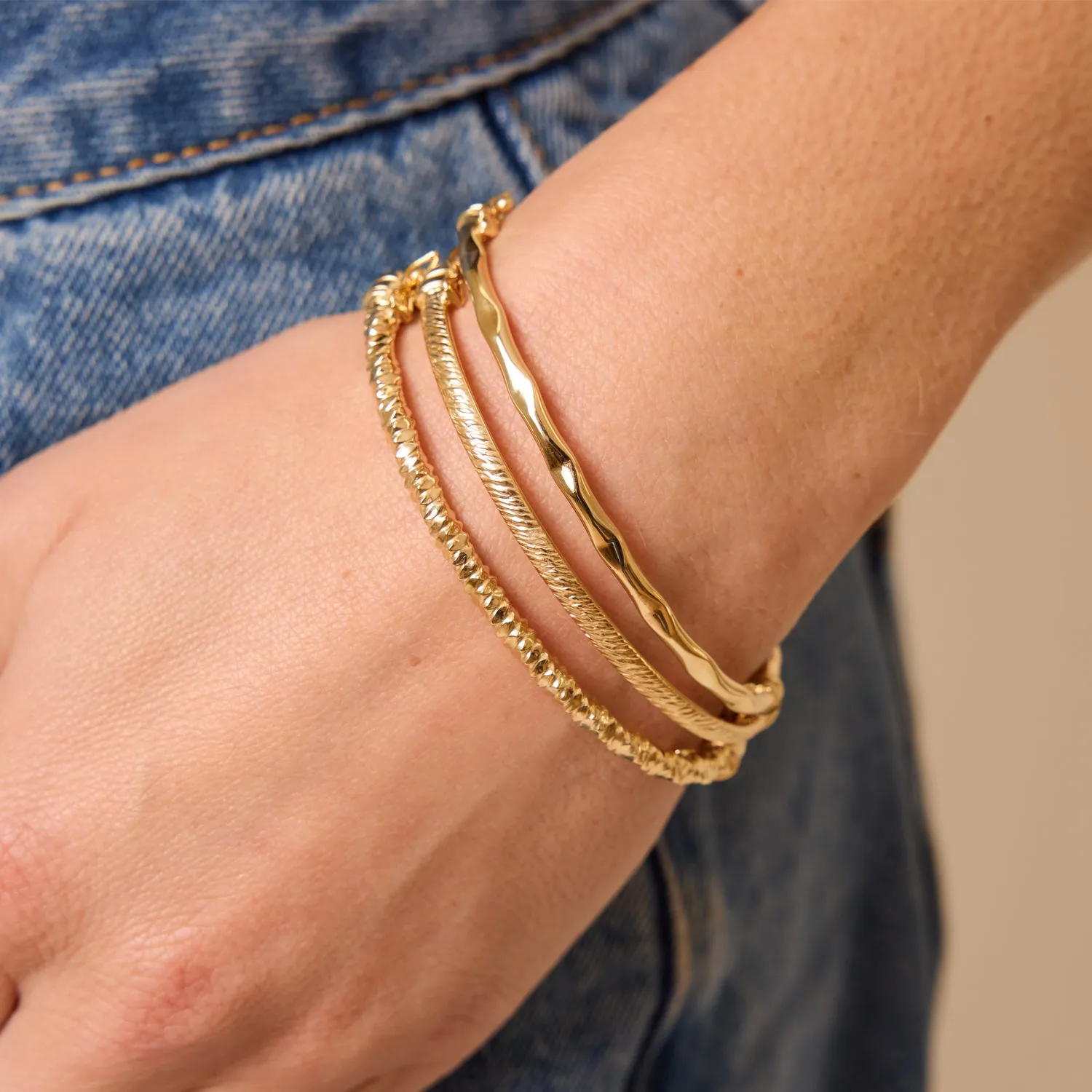Sparkle Faceted Gold Bangle sold by Baby Gold product image thumbnail 2