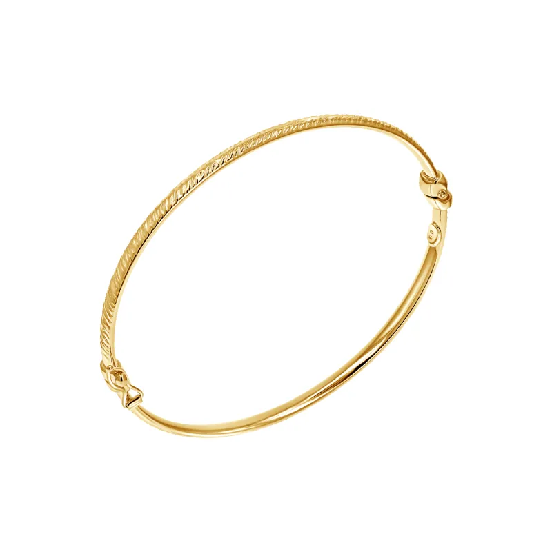Fine Diamond Cut Gold Bangle sold by Baby Gold
