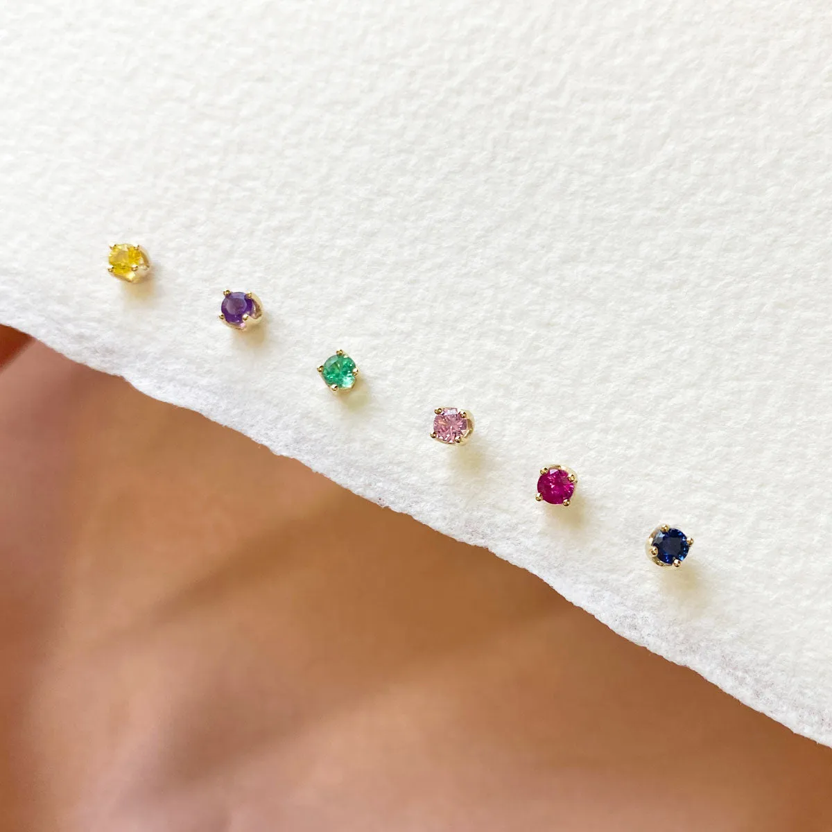 14K Gold Solitaire Studs sold by Baby Gold product image thumbnail 5