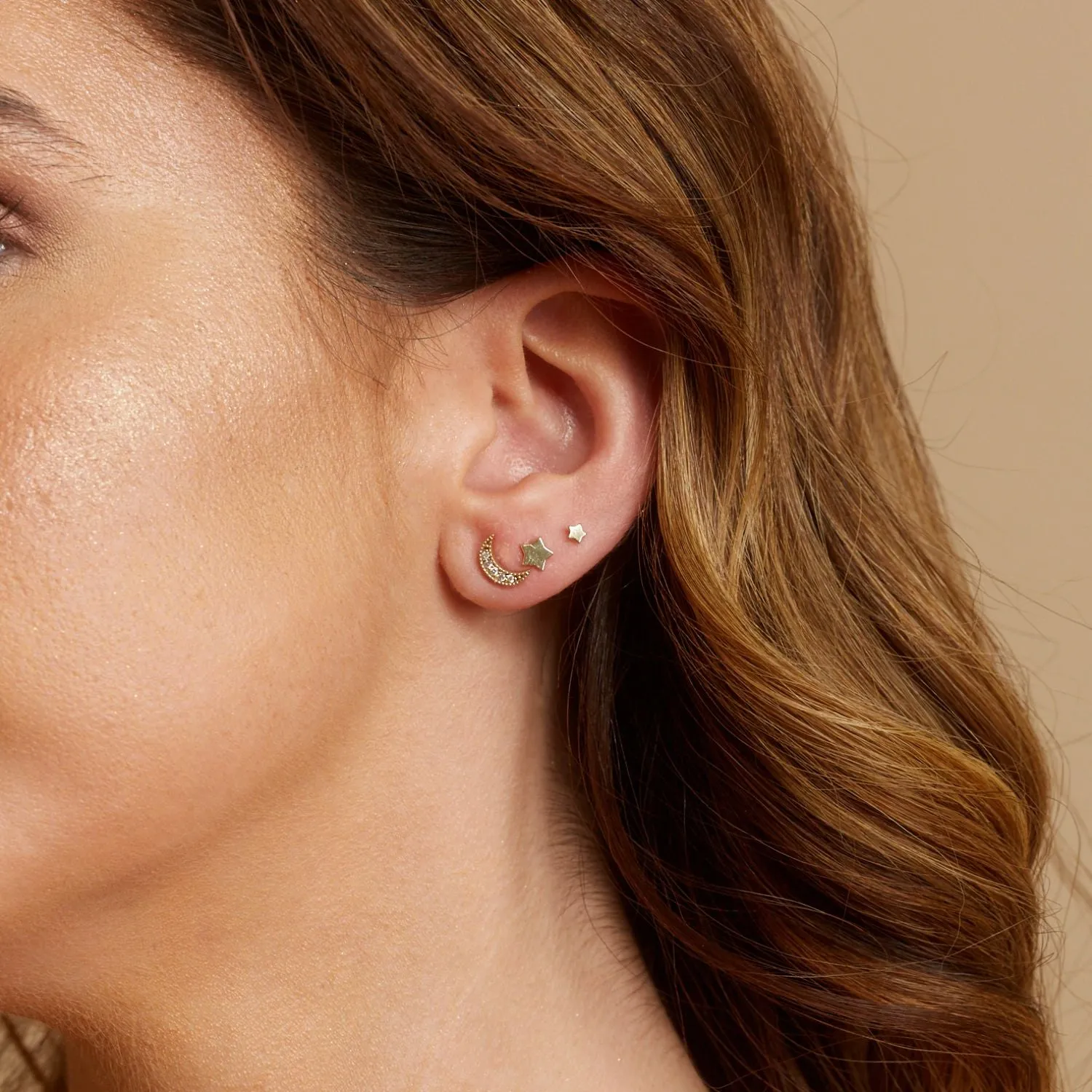 Petite Star Stud Earrings sold by Baby Gold product image thumbnail 4