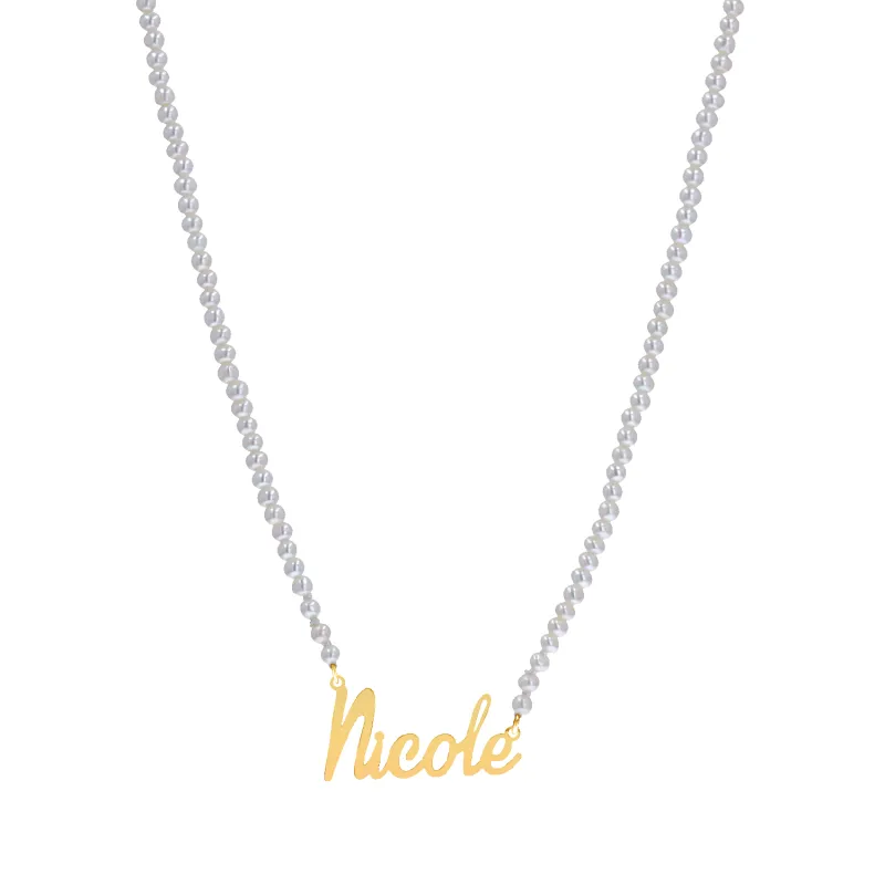 Freshwater Pearl Name Necklace made by Baby Gold