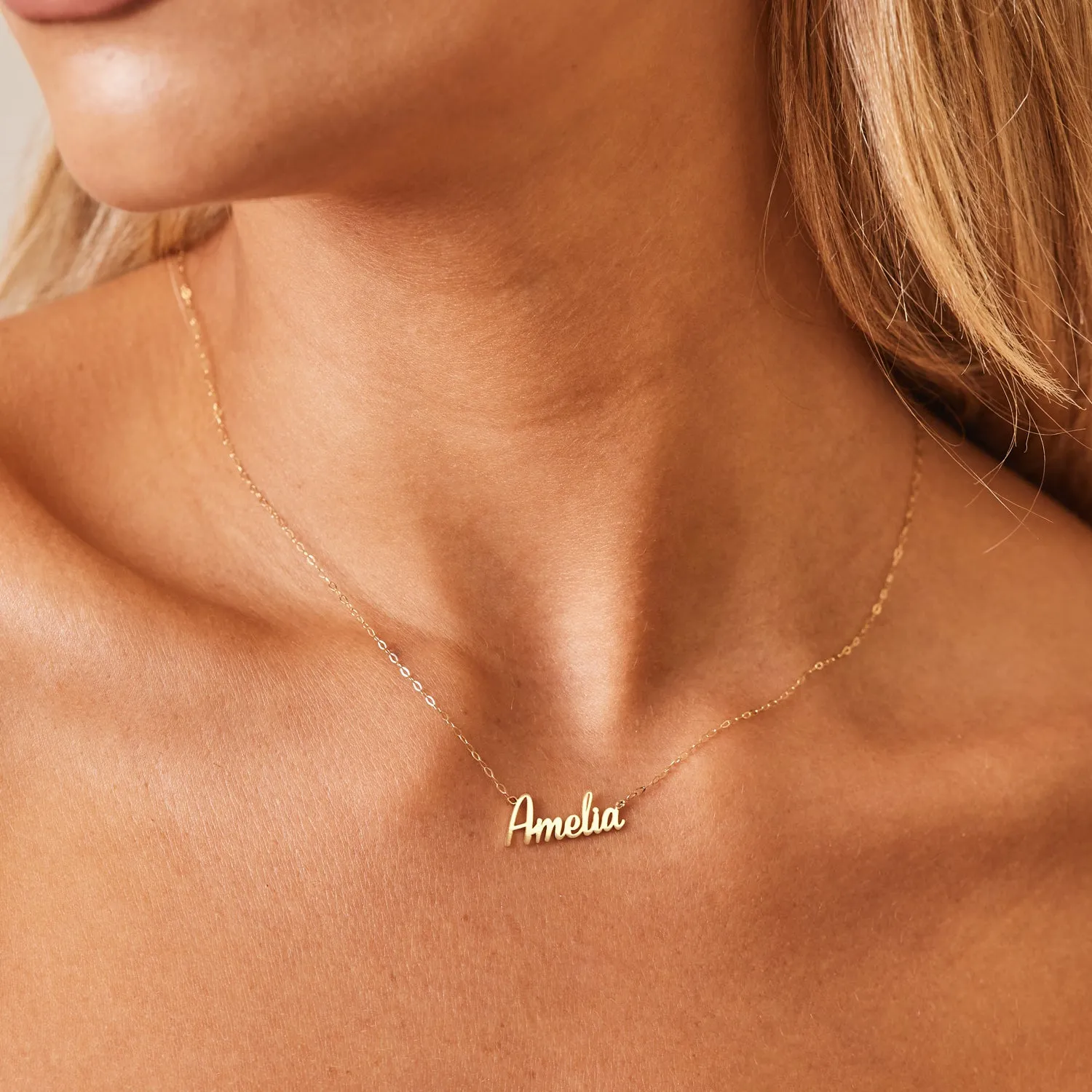 Dainty Personalized Name Necklace sold by Baby Gold product image thumbnail 4