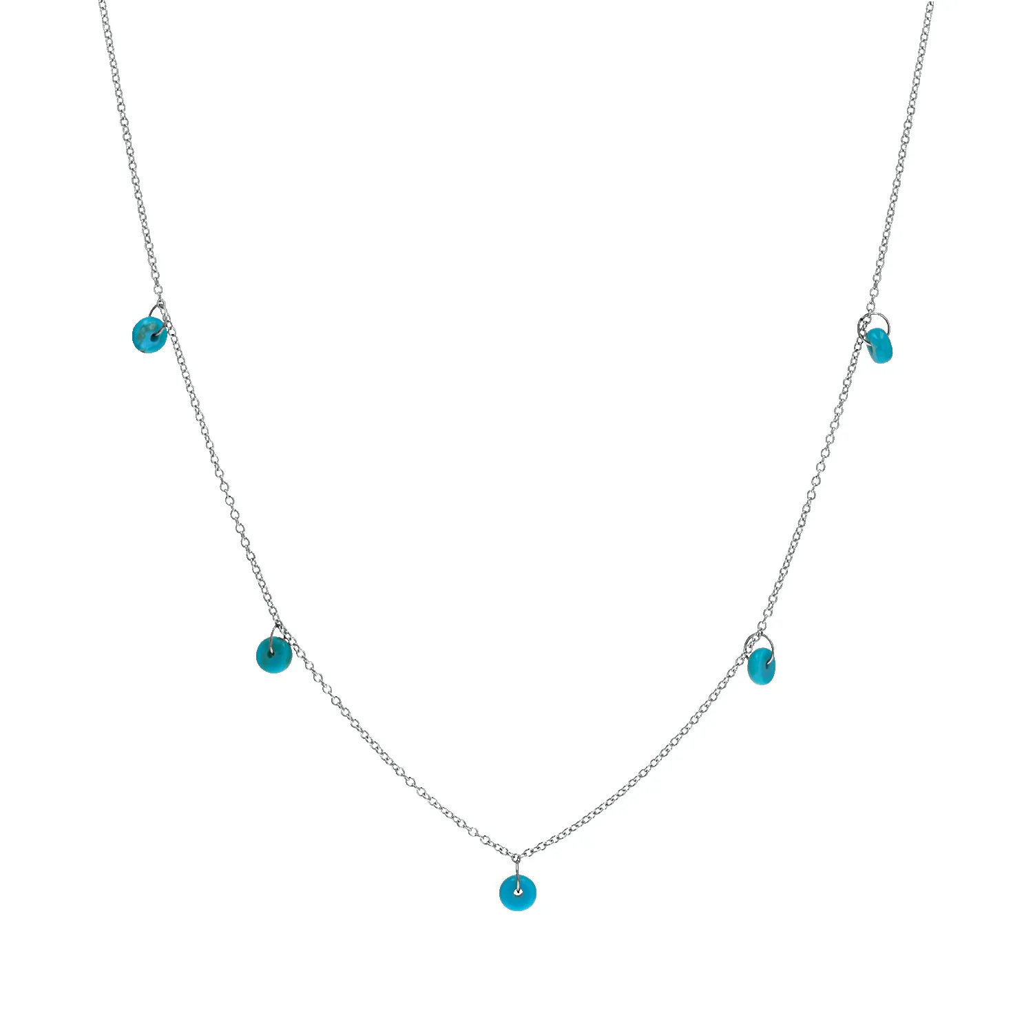 Turquoise Bead Charm Necklace sold by Baby Gold product image thumbnail 2