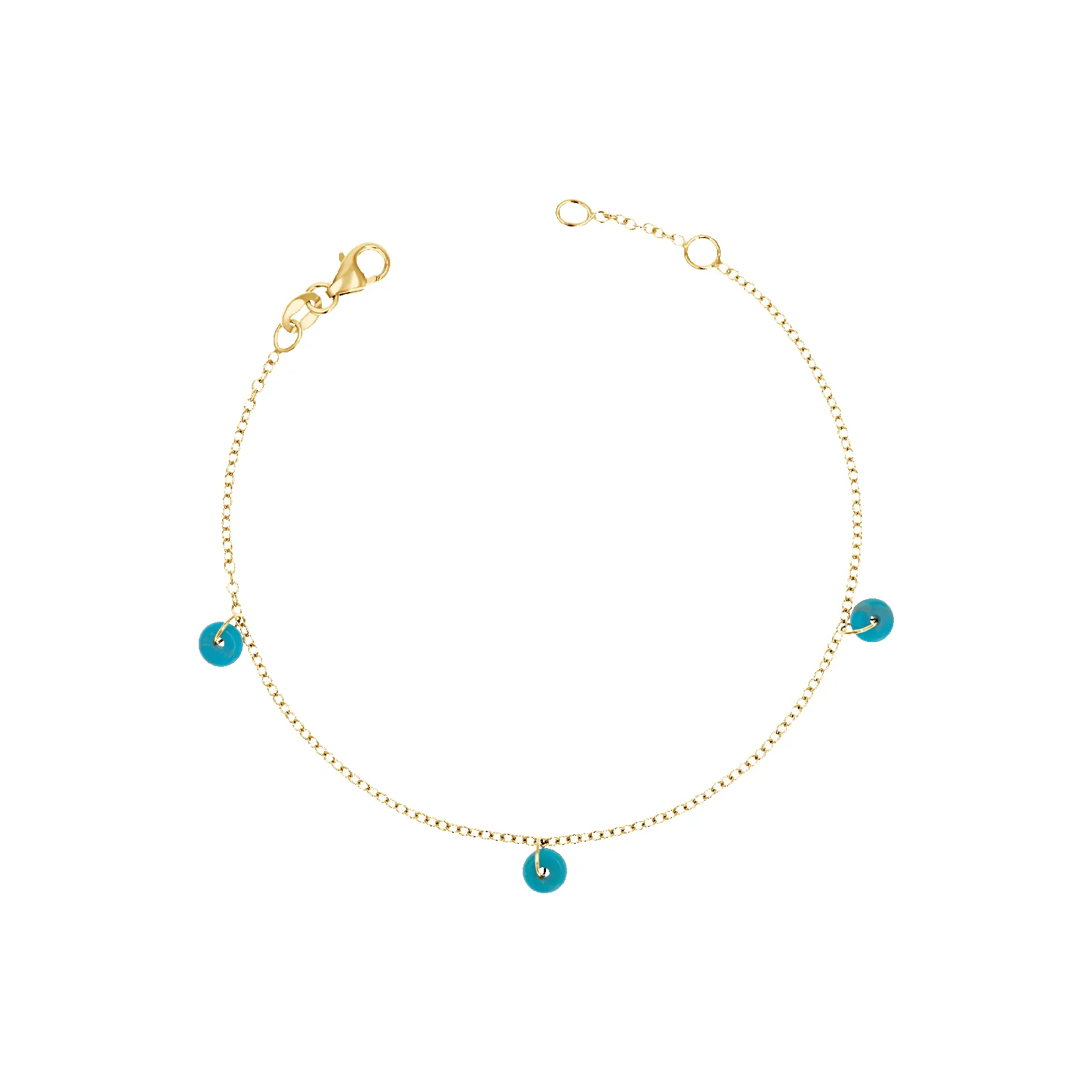 Turquoise Bead Charm Bracelet sold by Baby Gold