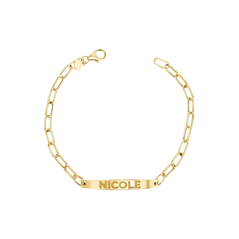 Essential ID Name Link Bracelet made by Baby Gold