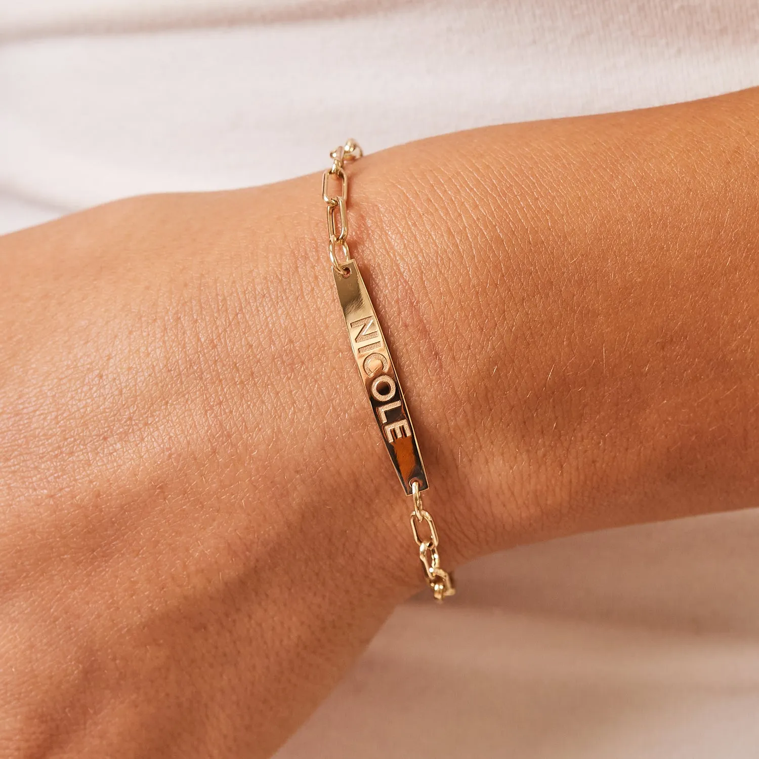 Essential ID Name Link Bracelet sold by Baby Gold product image thumbnail 4
