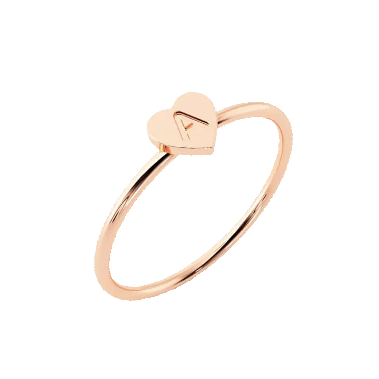 Petite Initial Heart Ring sold by Baby Gold product image thumbnail 3