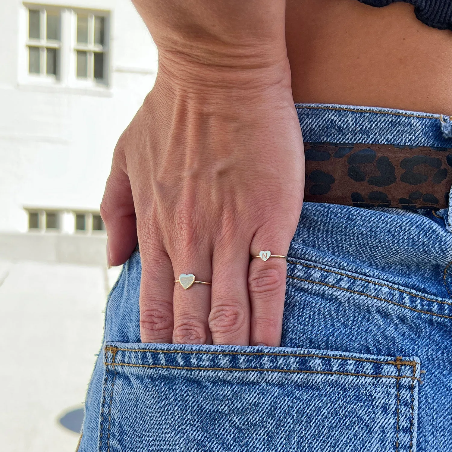 Petite Initial Heart Ring sold by Baby Gold product image thumbnail 5