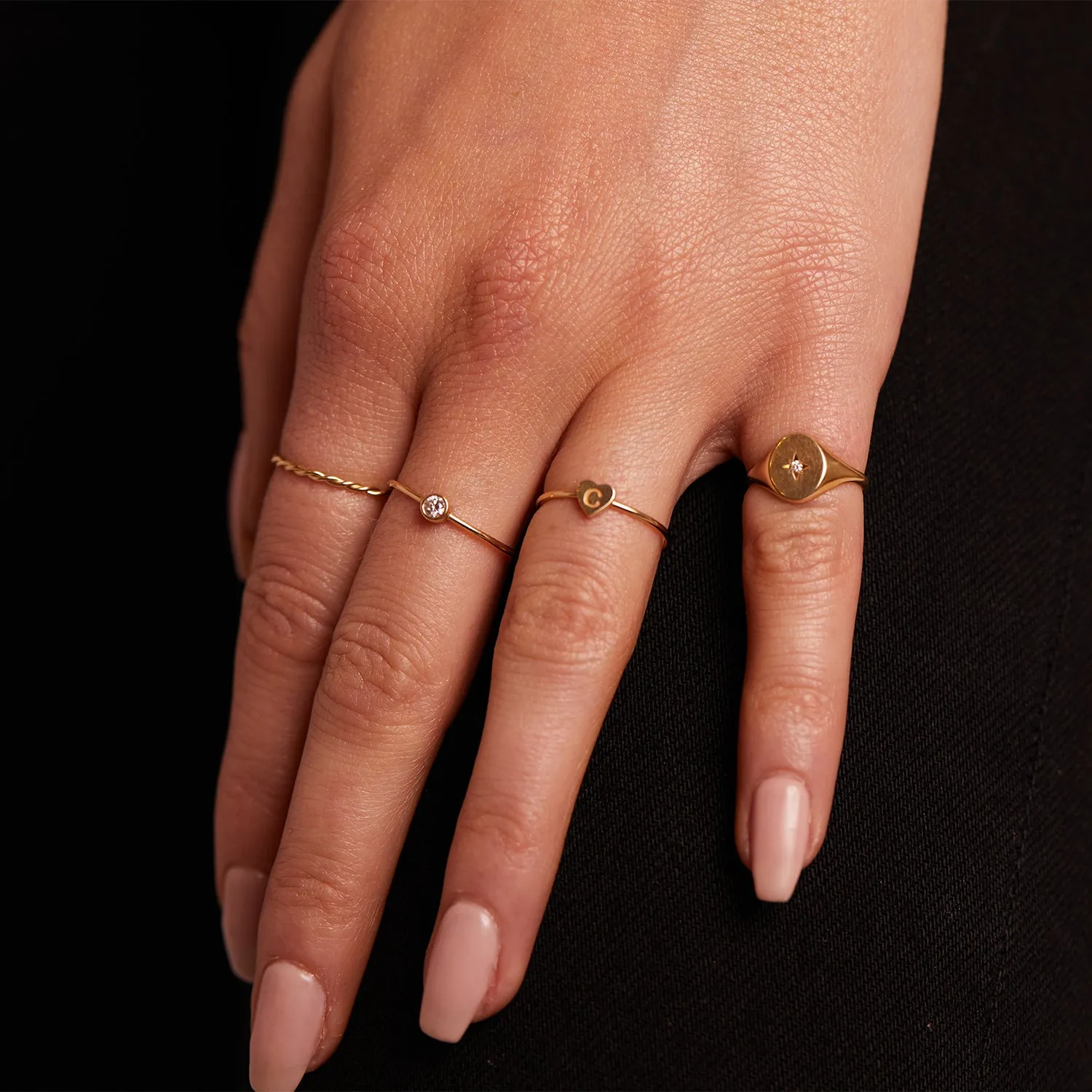 Petite Initial Heart Ring sold by Baby Gold product image thumbnail 4