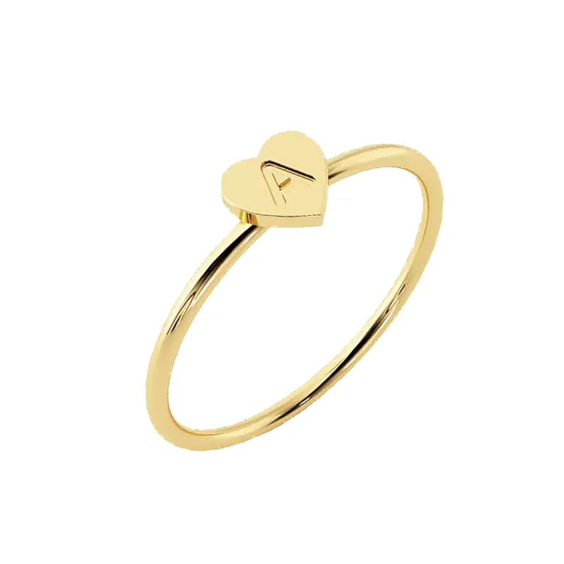 Petite Initial Heart Ring made by Baby Gold