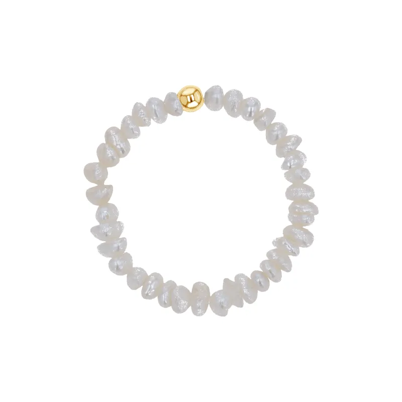 Mini Pearl Stretch Ring made by Baby Gold