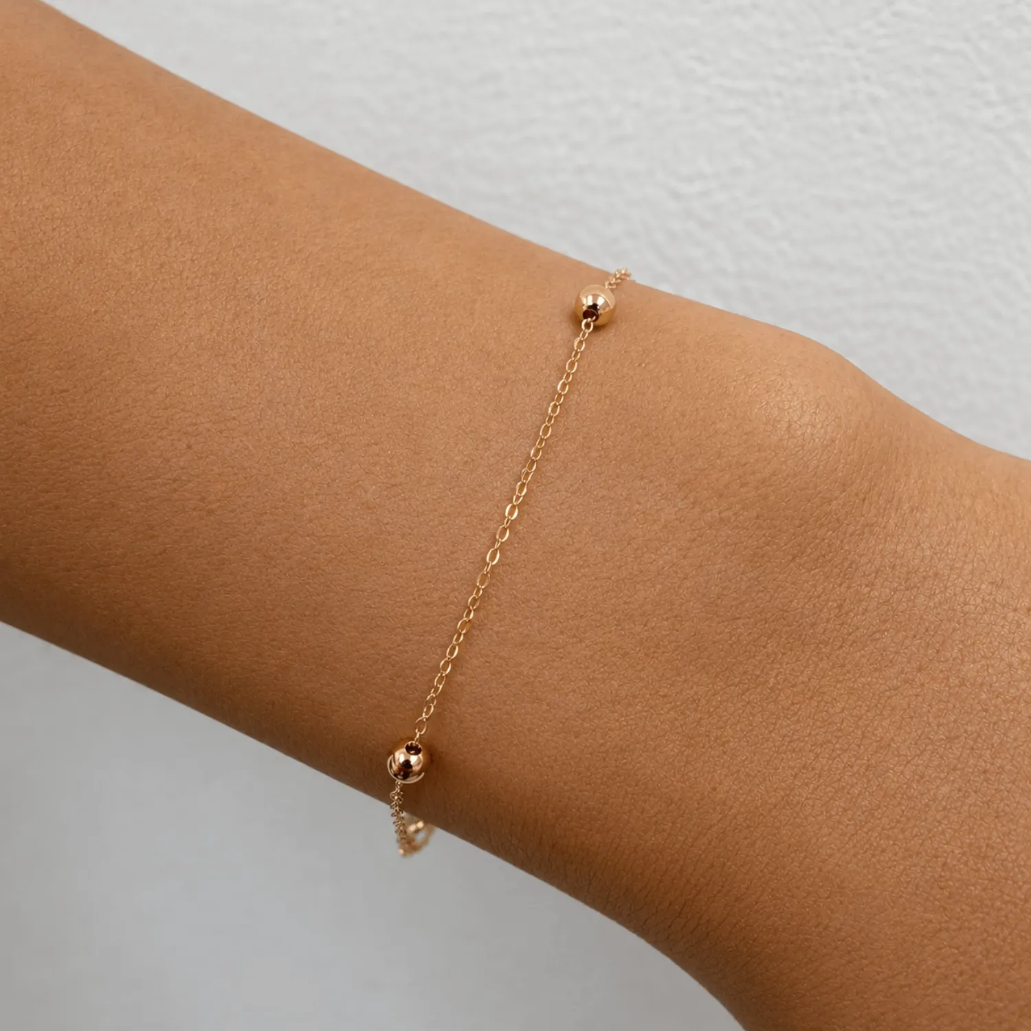 Dainty Ball Station Bracelet sold by Baby Gold product image thumbnail 3