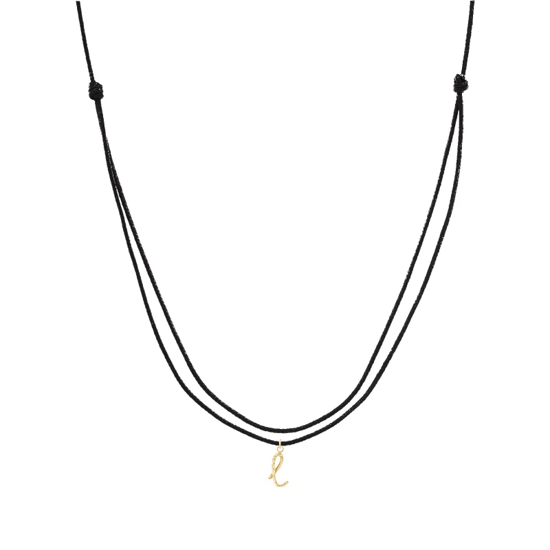 Initial Cord Charm Necklace made by Baby Gold