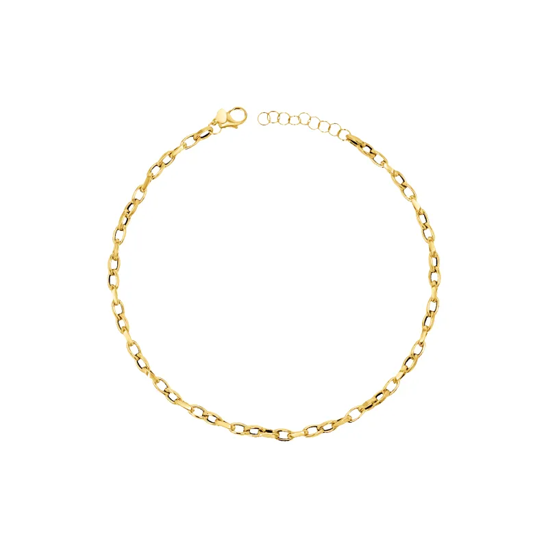 Dainty Celine Twist Chain Anklet made by Baby Gold