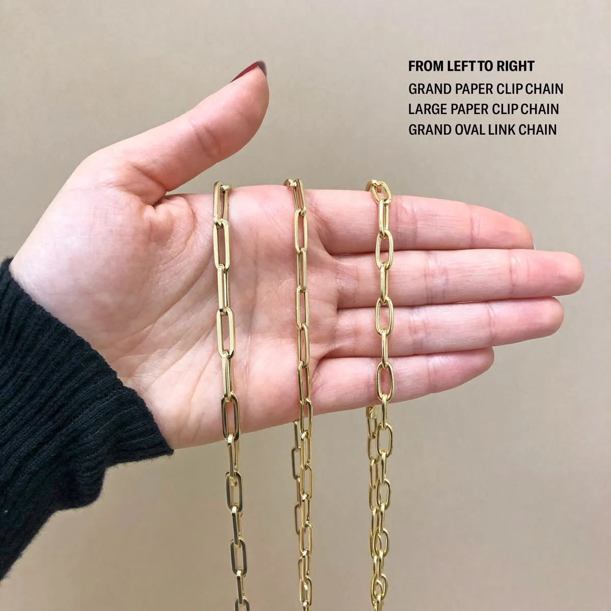 14K Grand Paper Clip Chain sold by Baby Gold product image thumbnail 4
