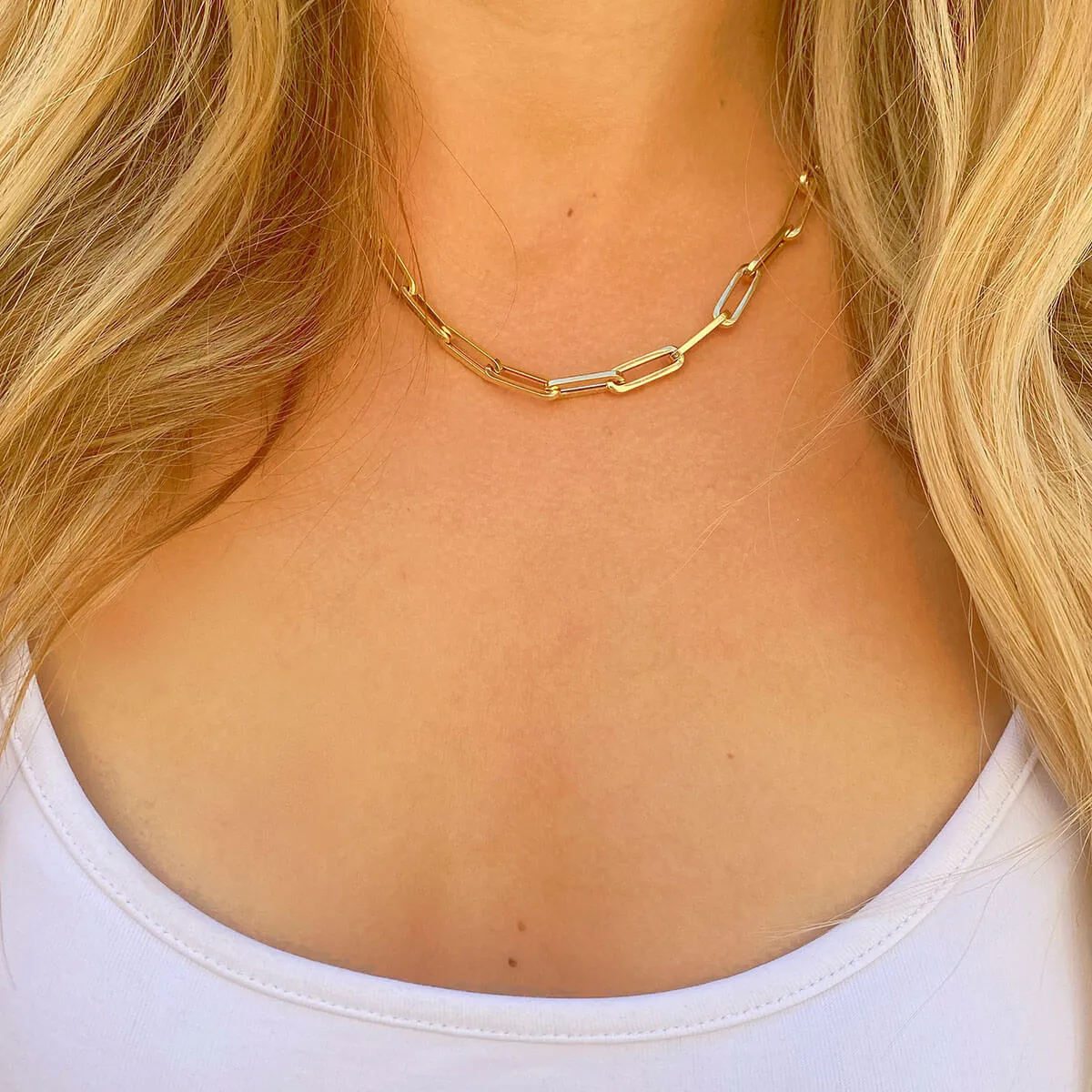 14K Grand Paper Clip Chain sold by Baby Gold product image thumbnail 5