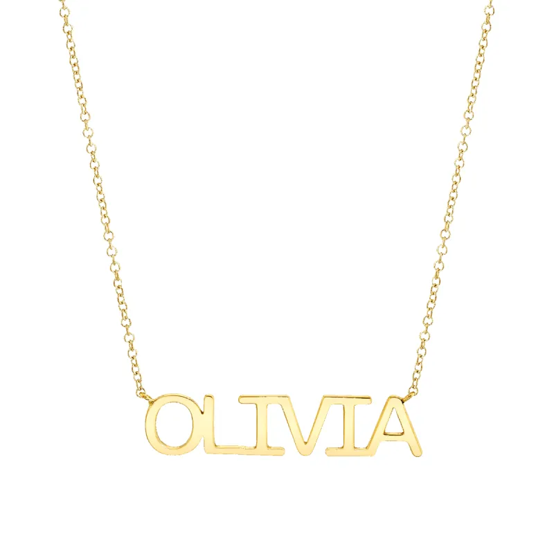 Linear Name Necklace sold by Baby Gold