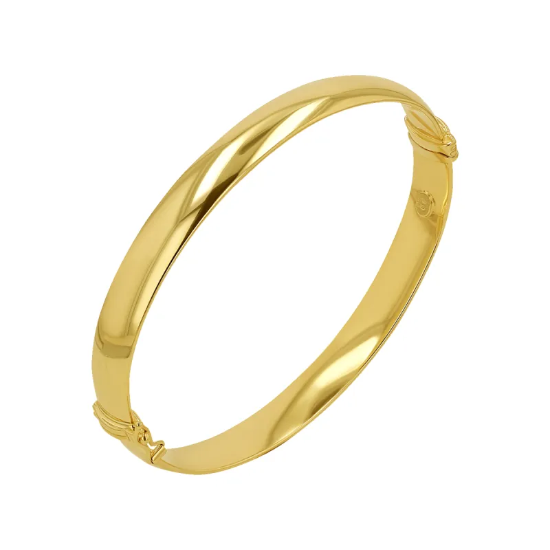 Chunky Hinged Bangle (7mm) sold by Baby Gold