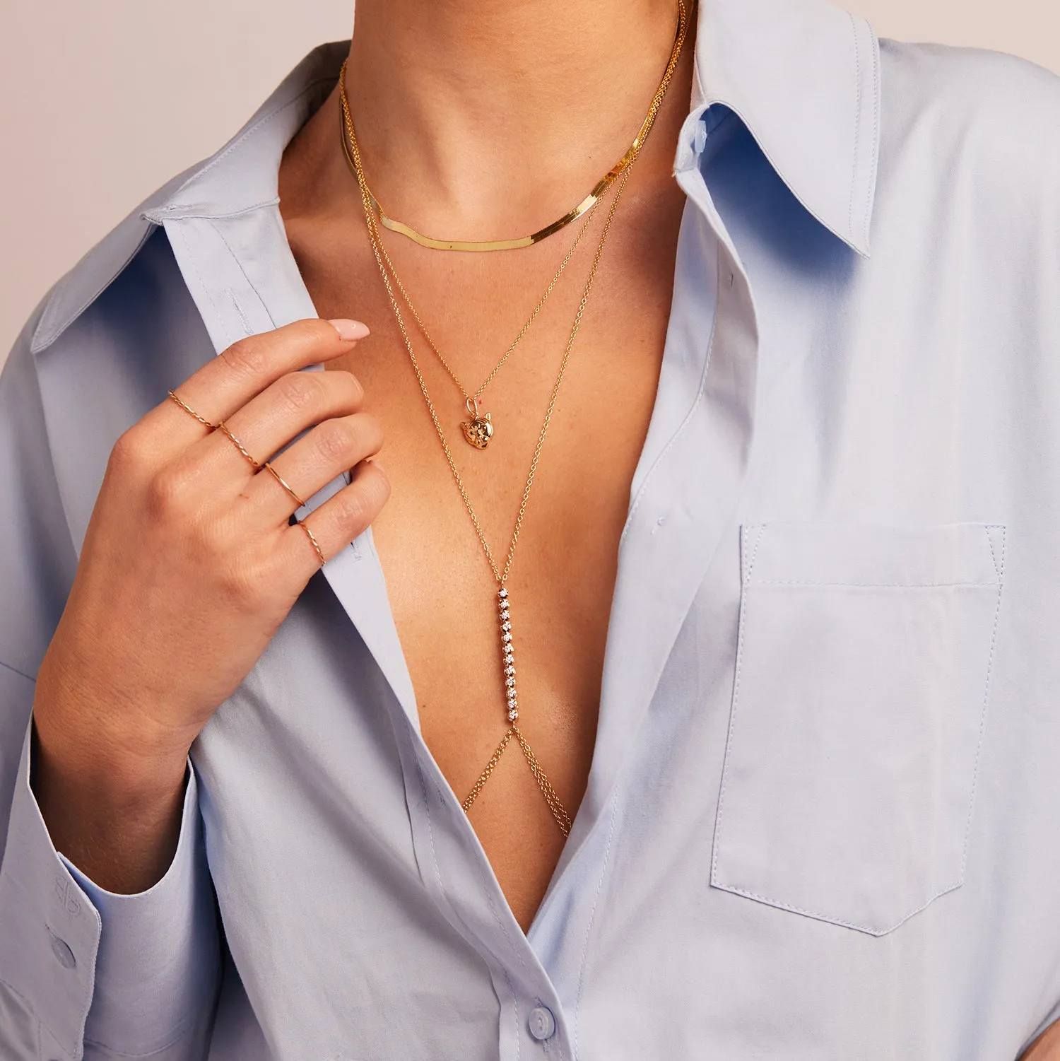 Allure Diamond Tennis Body Chain sold by Baby Gold product image thumbnail 3