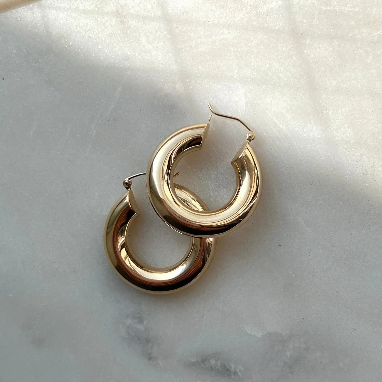 6mm Chunky Hoop Earrings sold by Baby Gold product image thumbnail 3