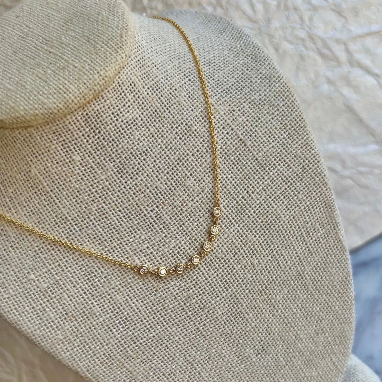 Diamond Bezel Station Necklace sold by Baby Gold product image thumbnail 4