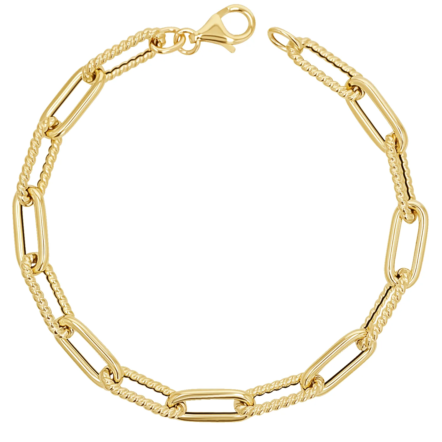 14K Oval Link Twist Chain Bracelet sold by Baby Gold