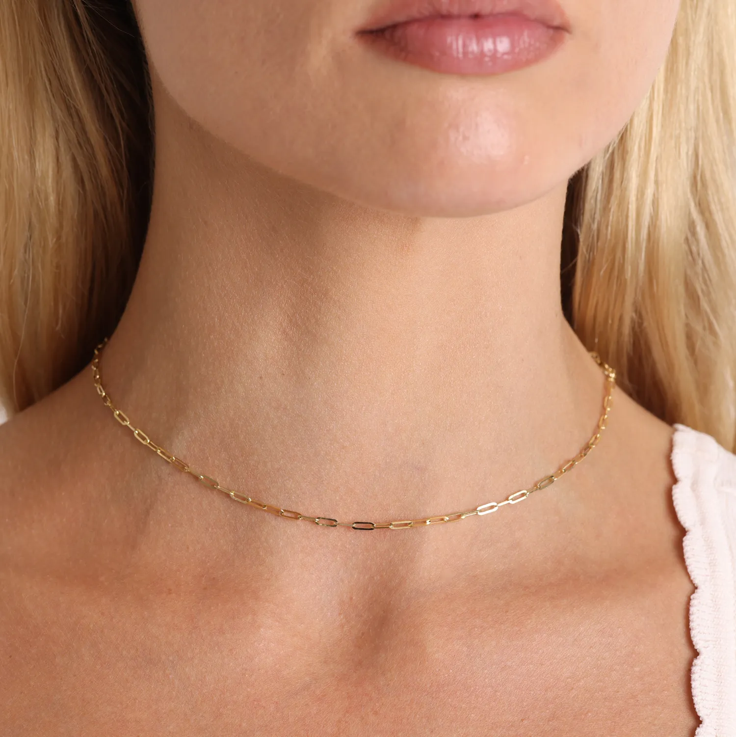 14K Diamond Cut Oval Link Chain Necklace sold by Baby Gold product image thumbnail 4