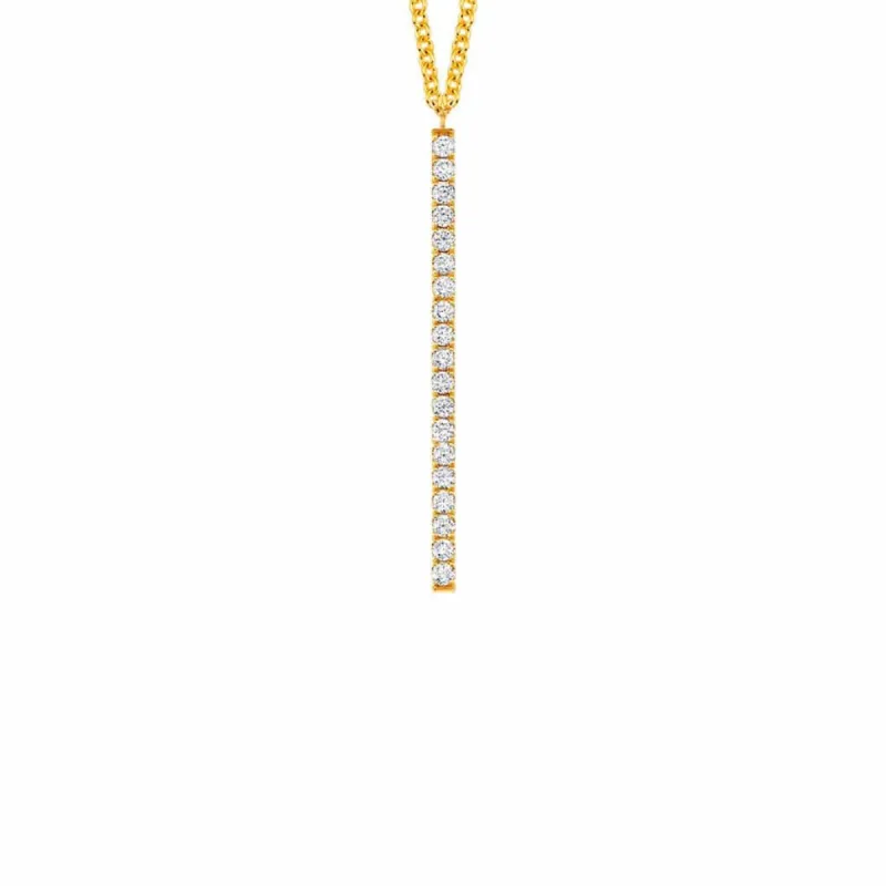 U Pave Grand Vertical Long Necklace sold by Baby Gold