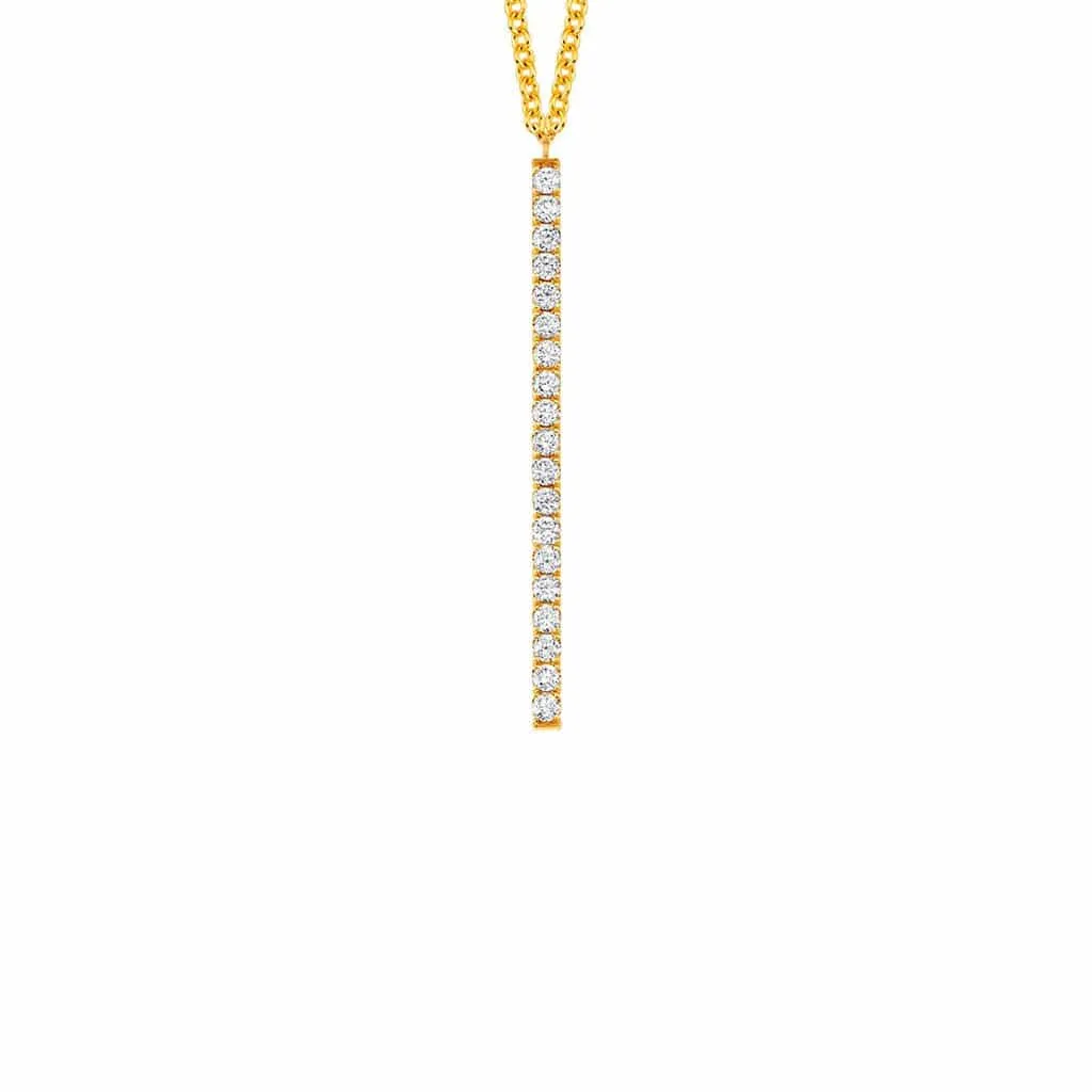 U Pave Grand Vertical Long Necklace sold by Baby Gold