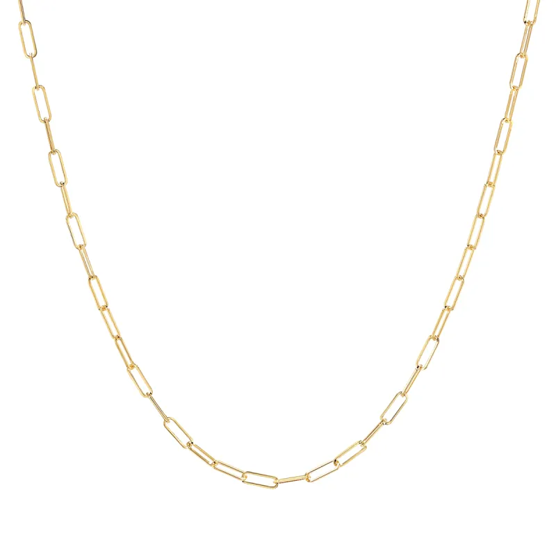 Dainty Paper Clip Chain Necklace sold by Baby Gold