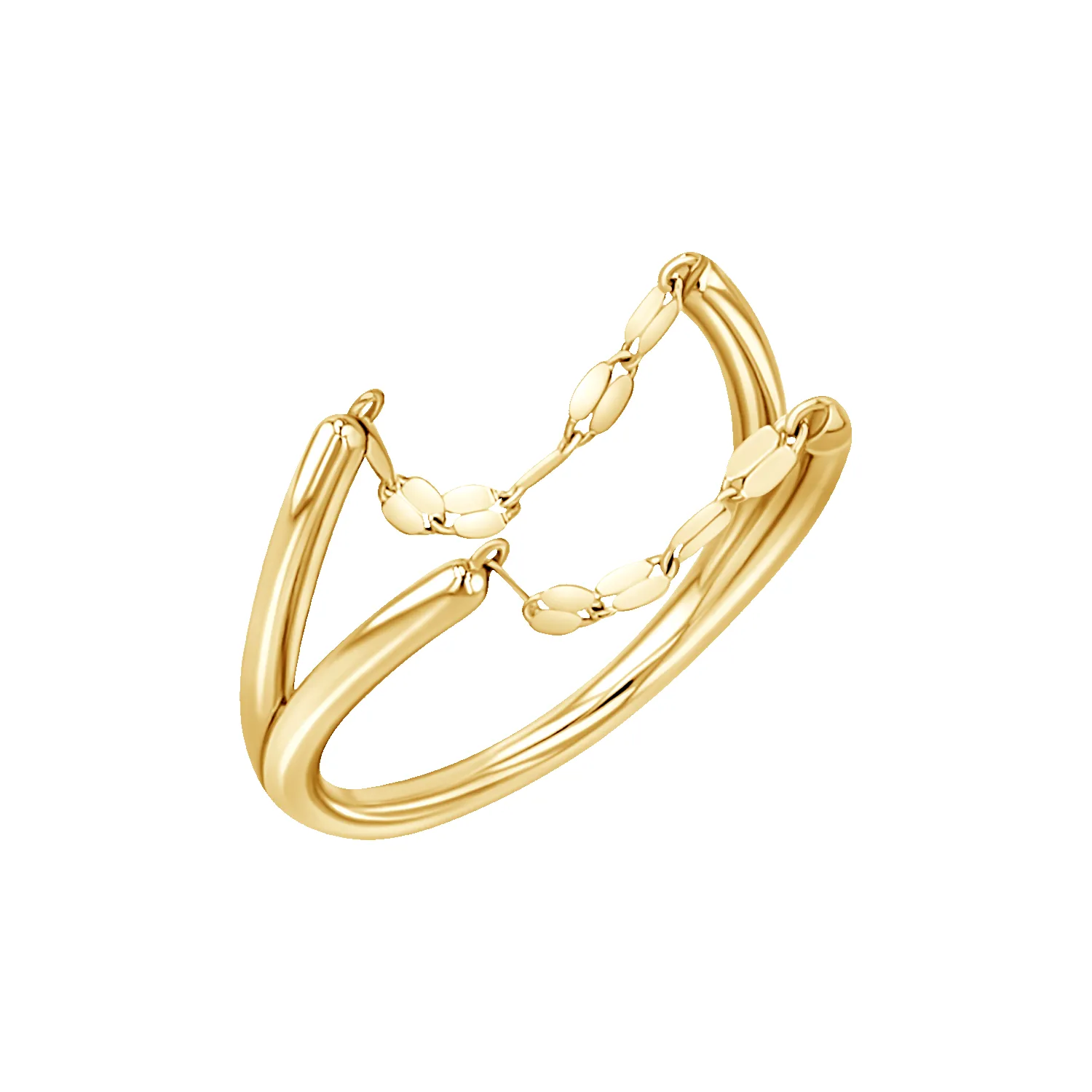 Demure Duo Chain Ring sold by Baby Gold