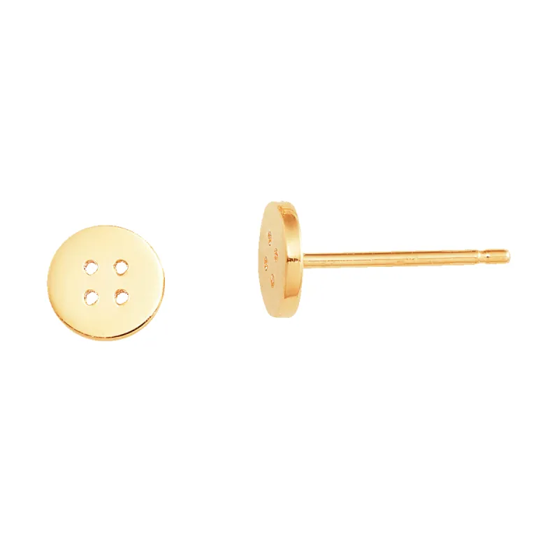 Button Stud Earrings sold by Baby Gold