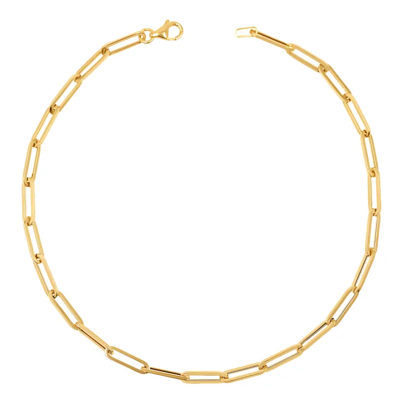 14K Signature Paper Clip Chain Anklet sold by Baby Gold