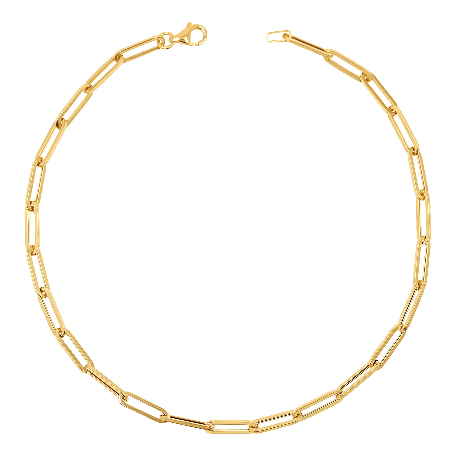 14K Signature Paper Clip Chain Anklet sold by Baby Gold