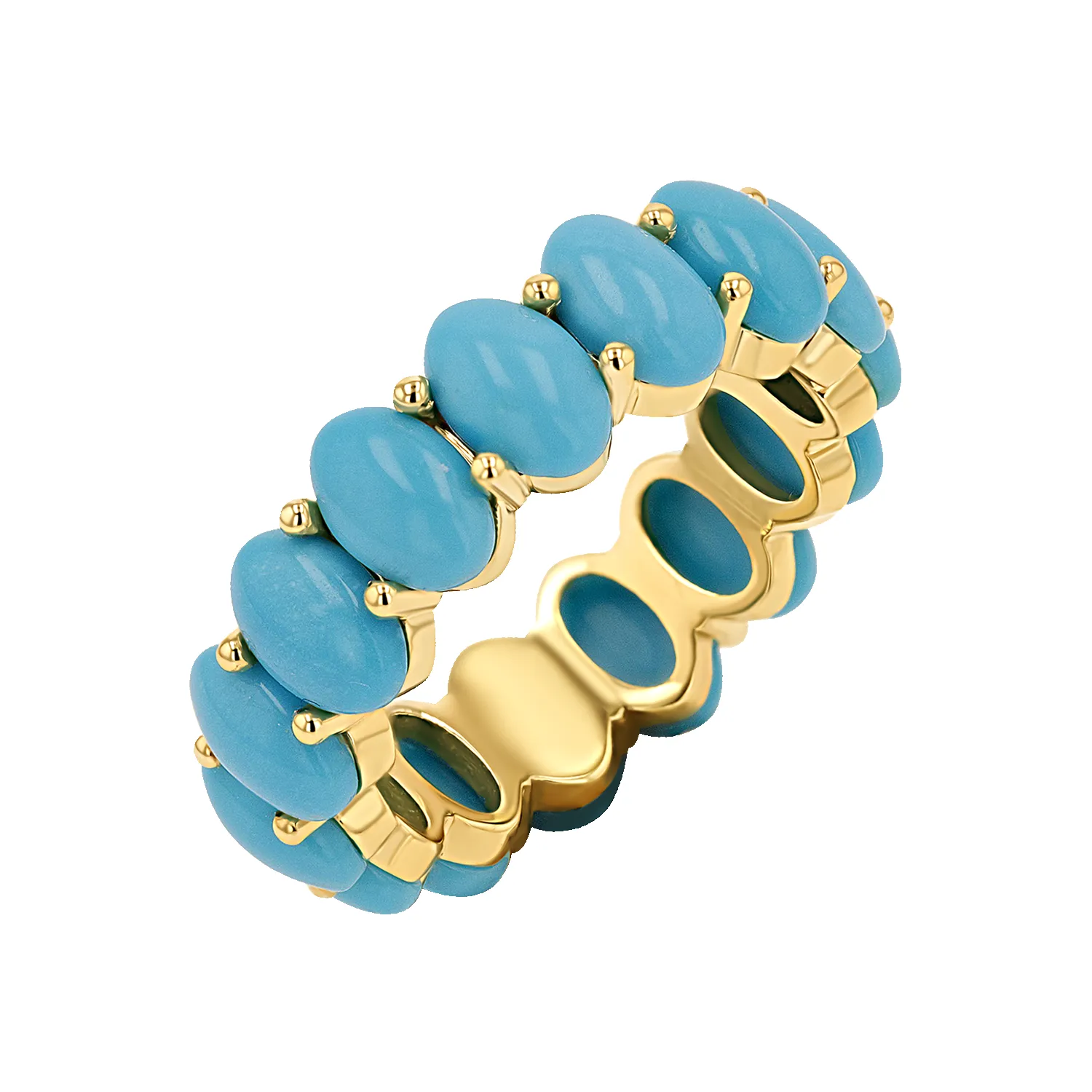 Genuine Turquoise Oval Eternity Band sold by Baby Gold
