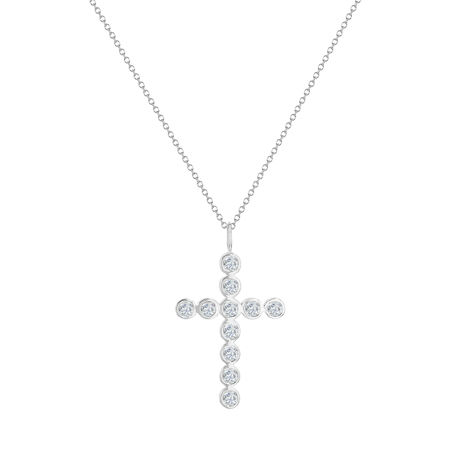 Grand Diamond Bezel Cross Necklace sold by Baby Gold product image thumbnail 2