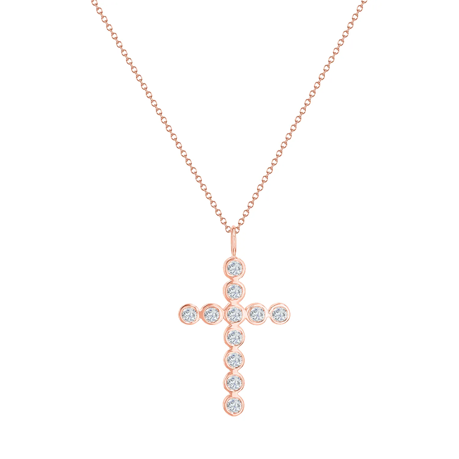 Grand Diamond Bezel Cross Necklace sold by Baby Gold product image thumbnail 3