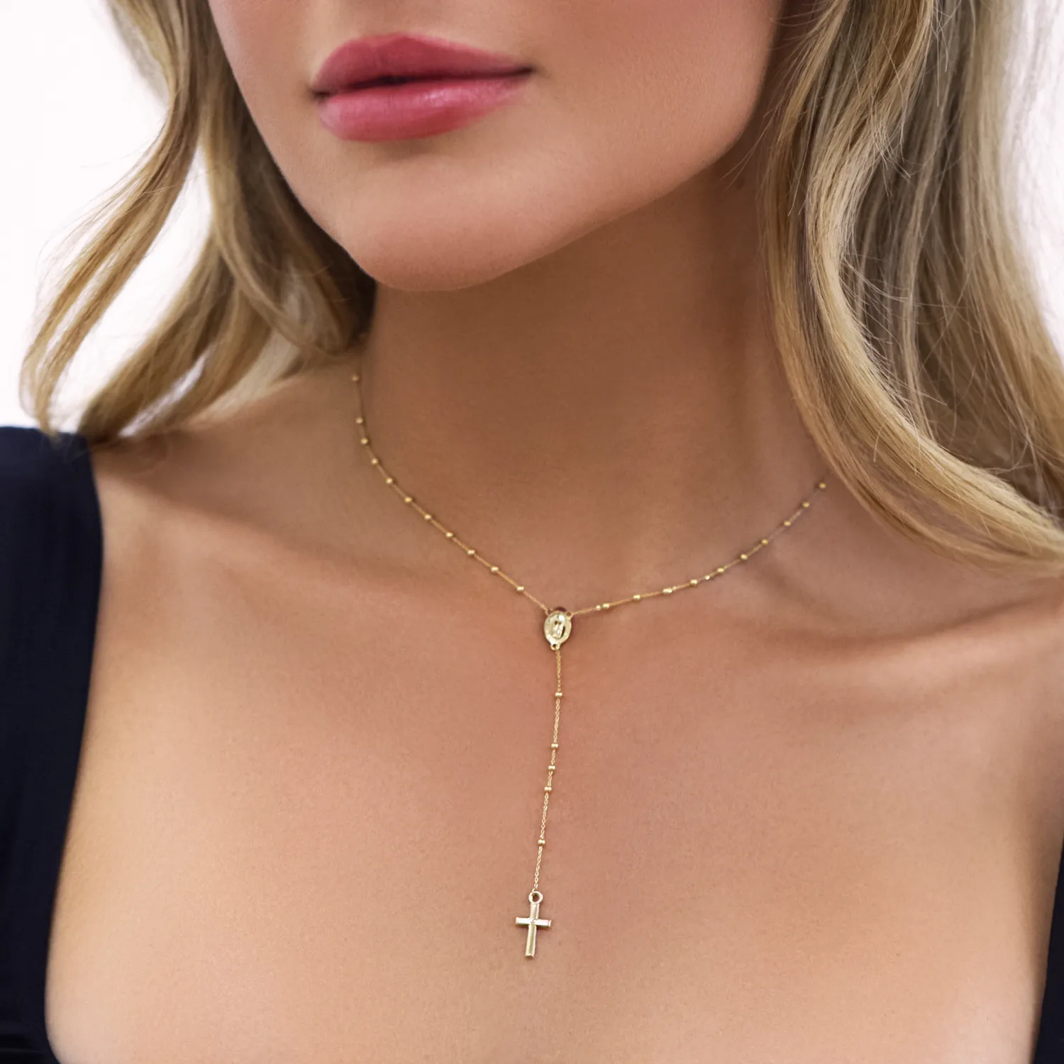 Dainty Rosary Necklace sold by Baby Gold product image thumbnail 4
