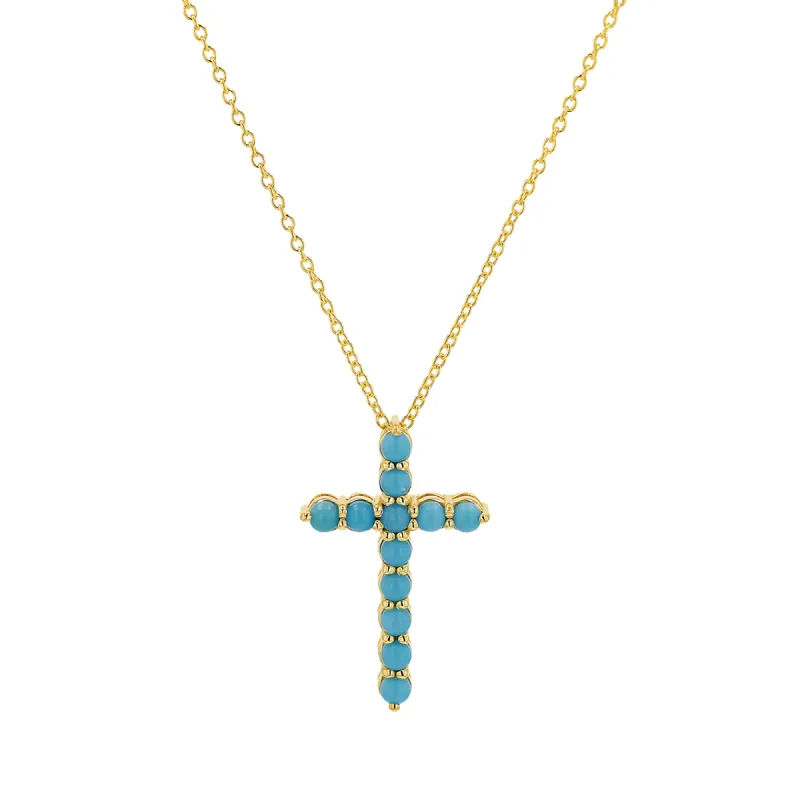 Turquoise Cross Necklace sold by Baby Gold