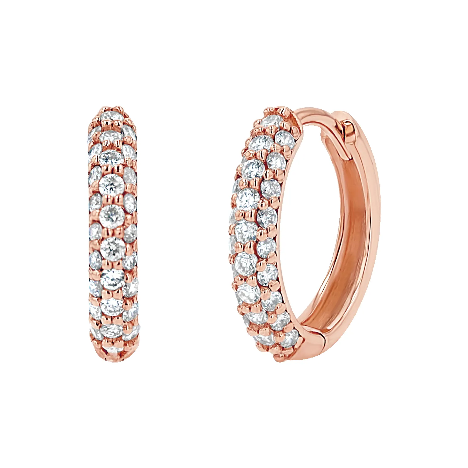 Amour Three Row Diamond Huggies sold by Baby Gold product image thumbnail 3