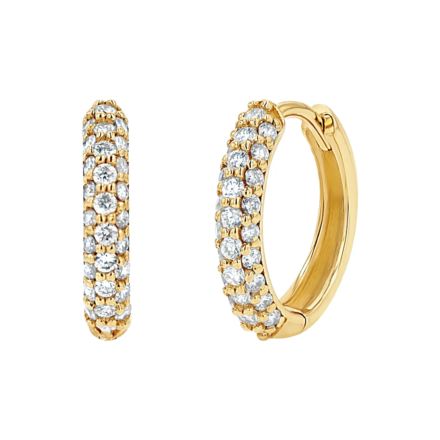 Amour Three Row Diamond Huggies sold by Baby Gold