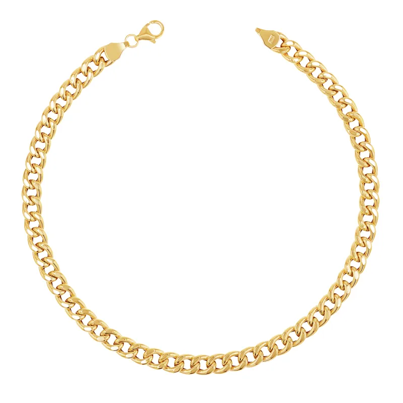 14K Miami Cuban Curb Link Anklet 5.5mm sold by Baby Gold