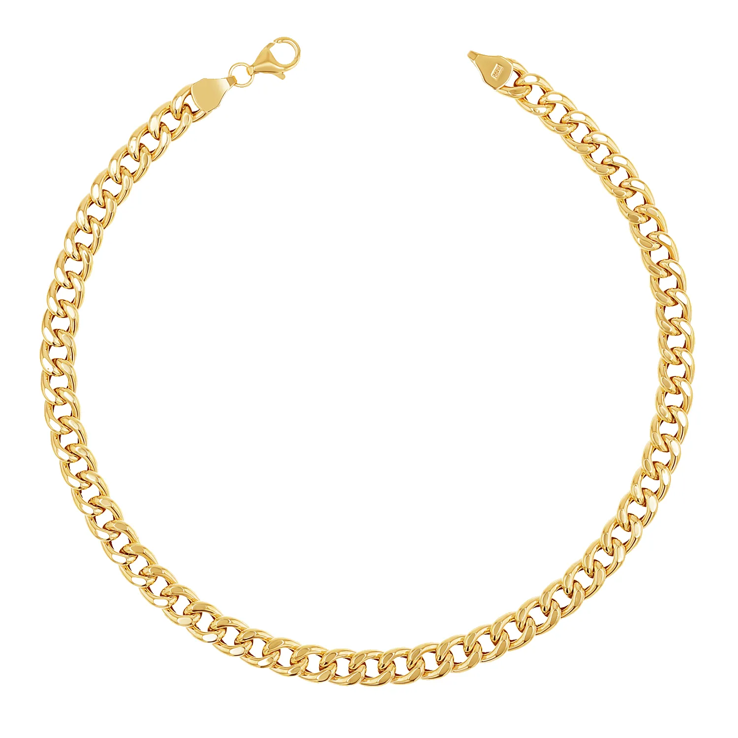 14K Miami Cuban Curb Link Anklet 5.5mm sold by Baby Gold