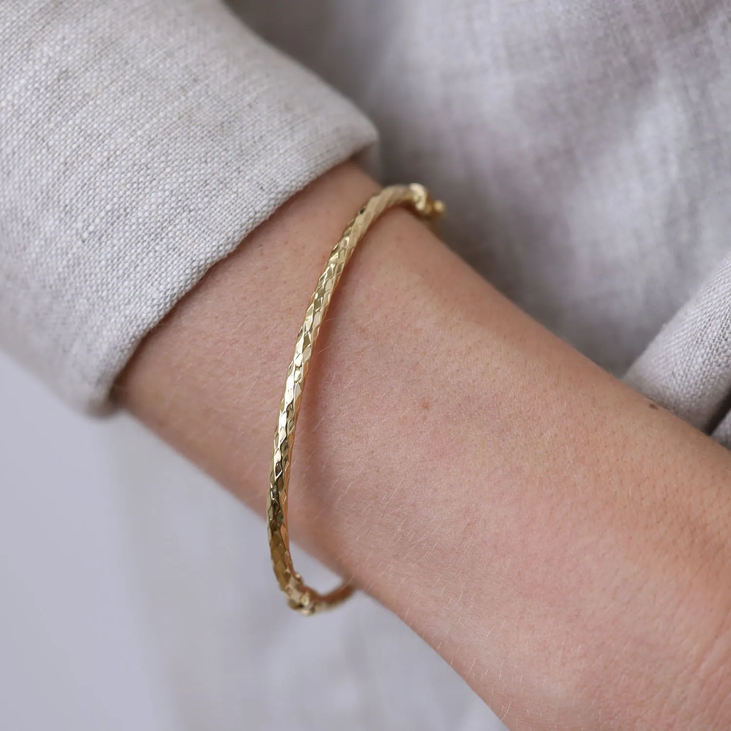 Serpentine Hinged Bangle sold by Baby Gold product image thumbnail 3