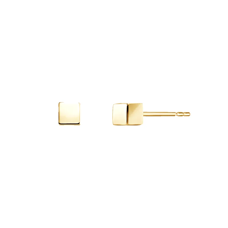 Square Block Stud Earrings sold by Baby Gold