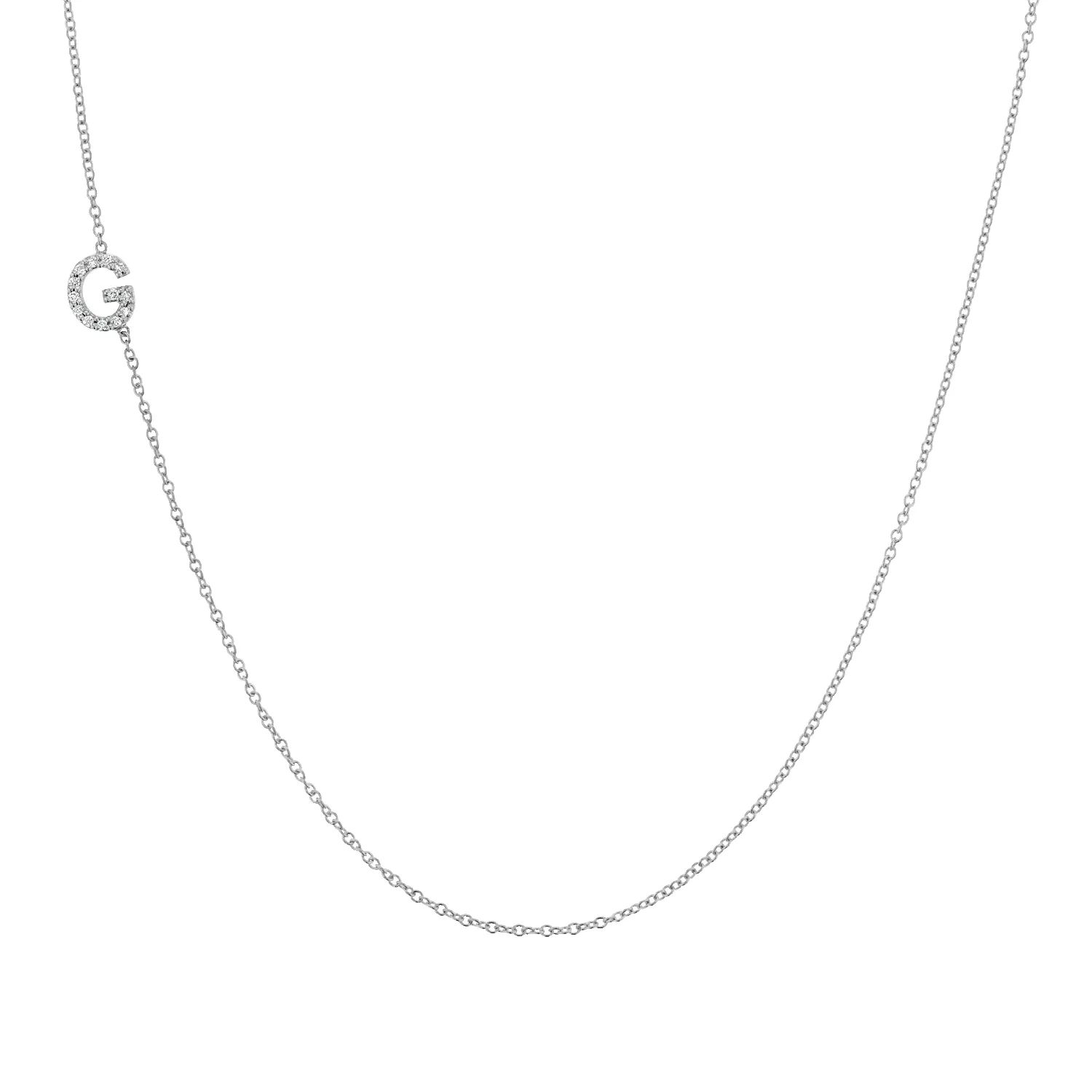 Diamond Asymmetrical Initial Necklace sold by Baby Gold product image thumbnail 2