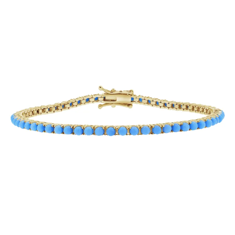 Turquoise Tennis Bracelet sold by Baby Gold