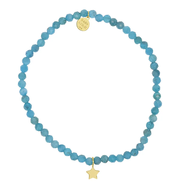 Blue Gemstone & Custom Charm Bracelet sold by Baby Gold